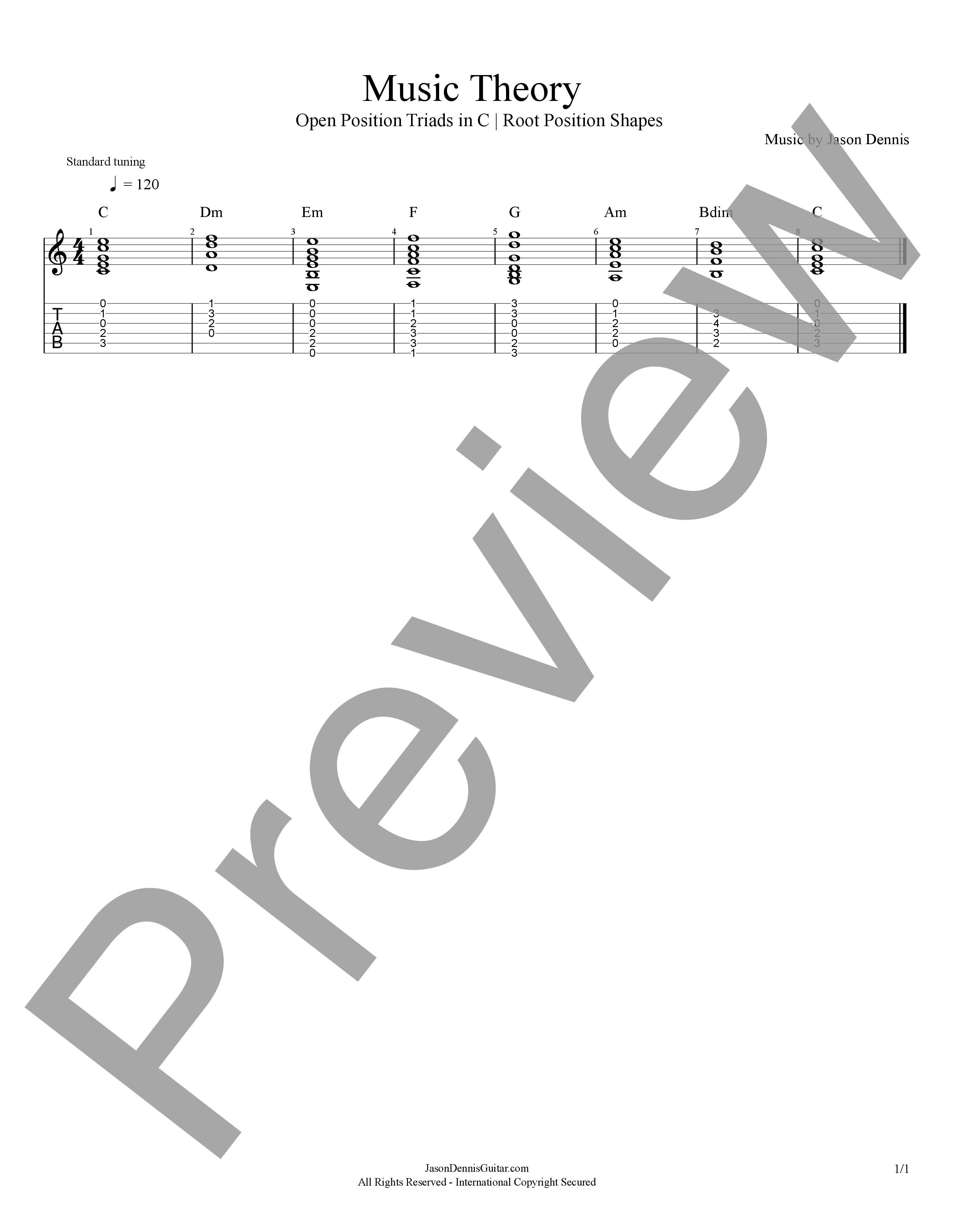Open Position Triads in C | Root Position Shapes